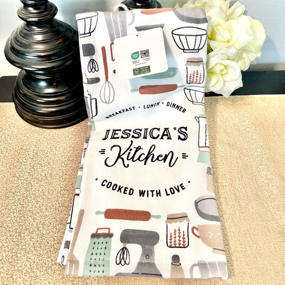 NWT Set of 2 Personalized JESSICA’S KITCHEN Towels - Picture 3 of 4